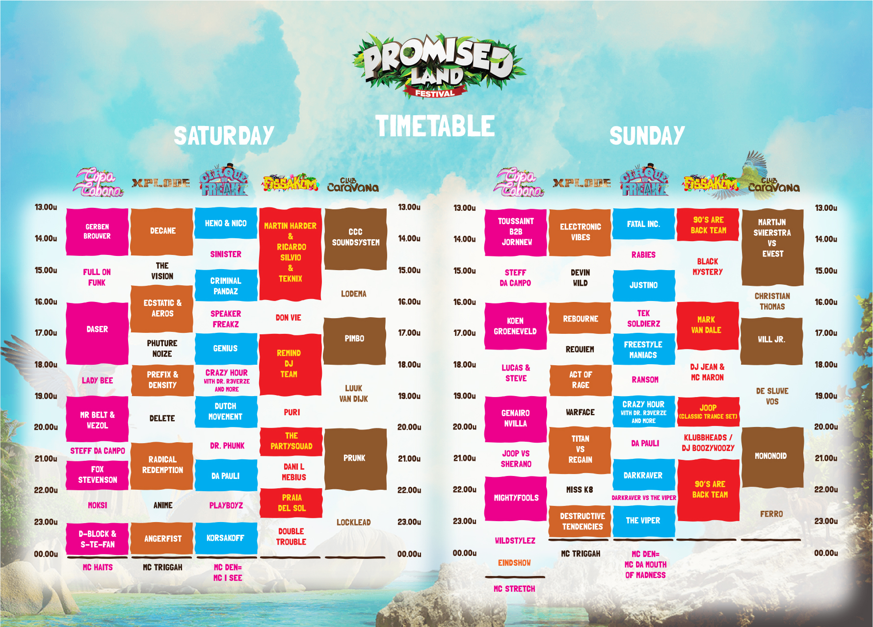 Promised Land Festival timetable