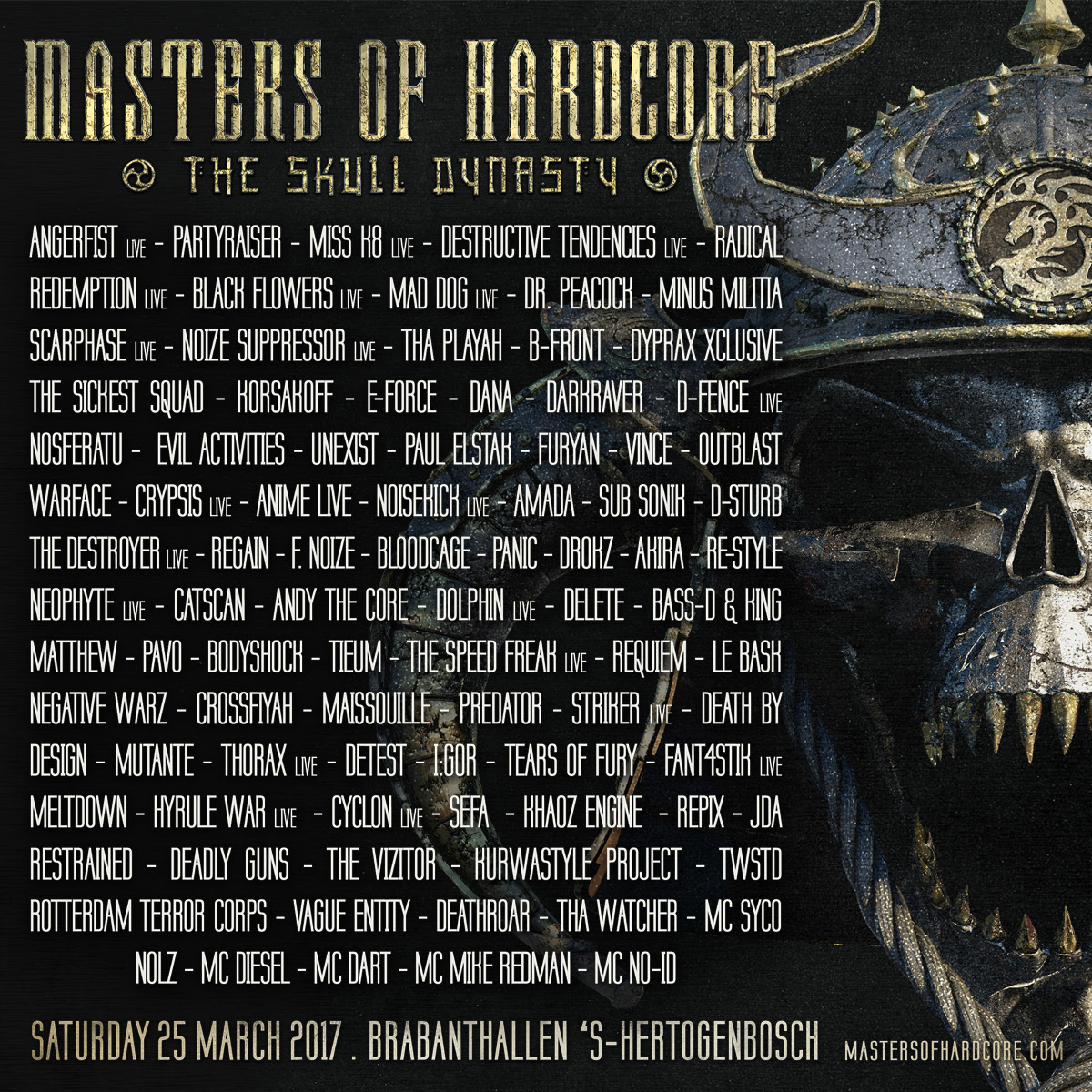 masters of hardcore 2017 line-up