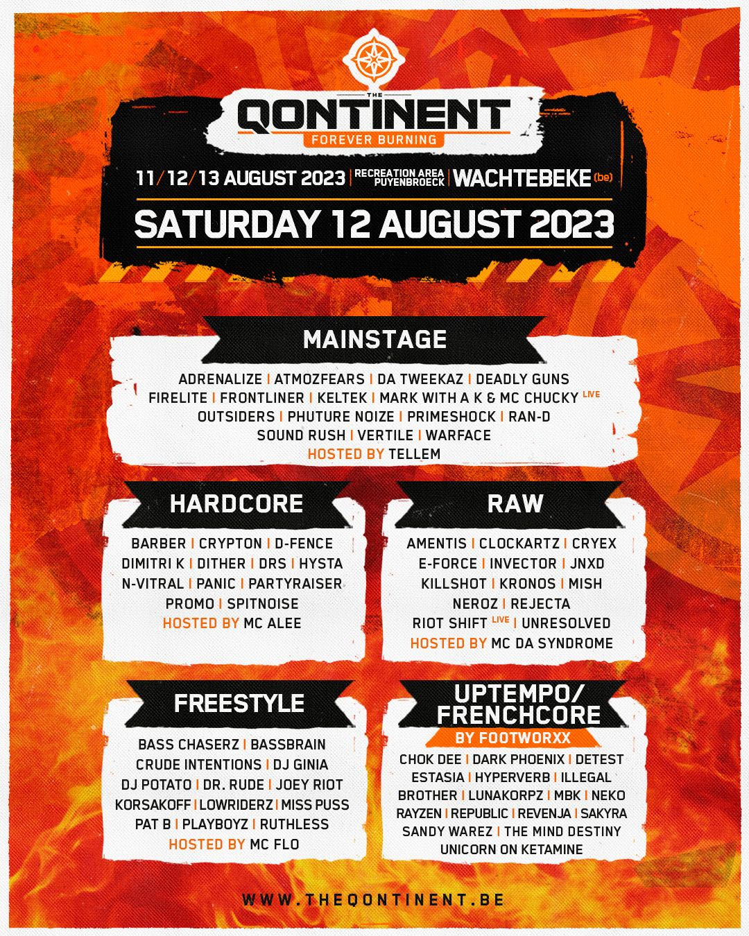 The Qontinent 2023 line-up (SATURDAY)
