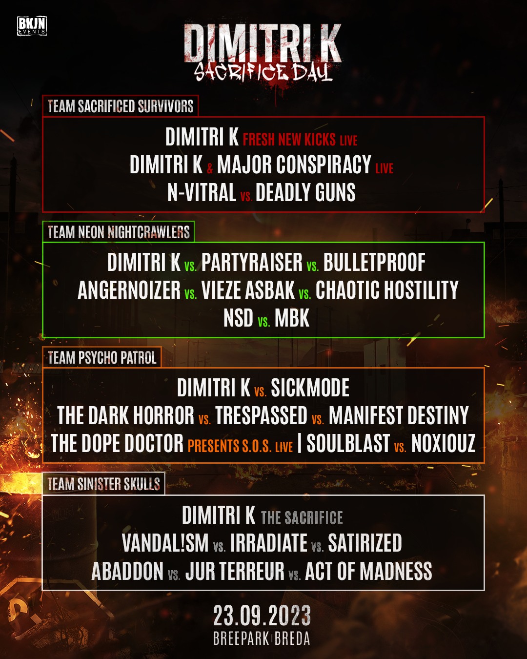 Dimitri K line-up Sacrifice day